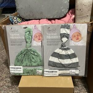 Copper Pearl Top Knot Adjustable Hat ~ Tribe & Boy Poe ~ Set of 2 - NIP